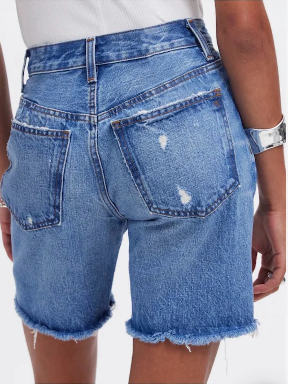 NWT Madewell Long Denim Shorts in Pedersen Wash